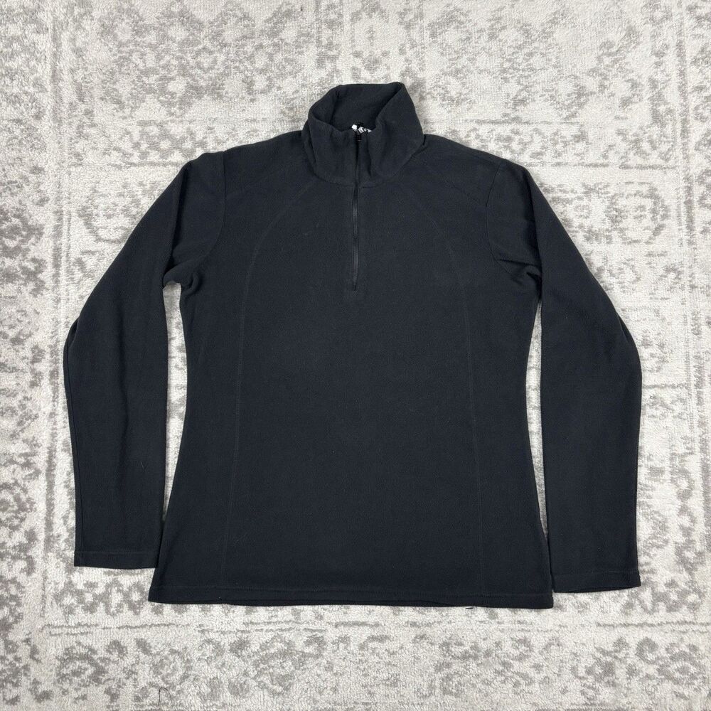 Columbia Women Black 1/4 Zip Fleece Pullover Hiking Warm Layer (111) Size Medium